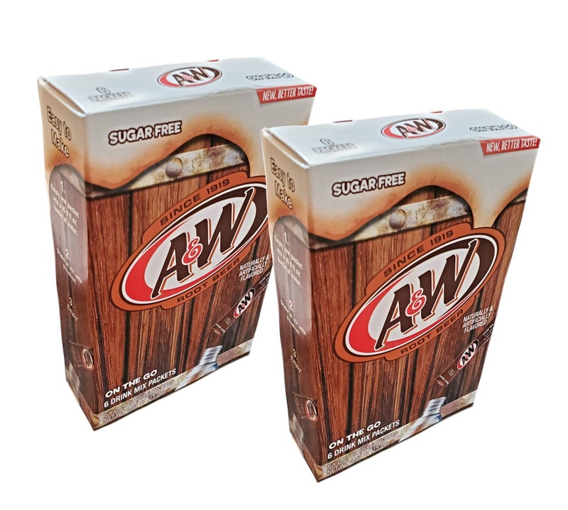 A&W Root Beer Caffeine/Sugar Free Classic On-the-Go Drink Mix Packets - 2 Pk (12 ct) - Image 1